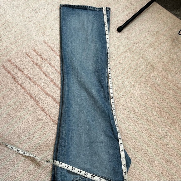 Vintage Y2K Express Extreme Flare Denim Jeans Mid Wash Size 9/10R 90's - Picture 9 of 13